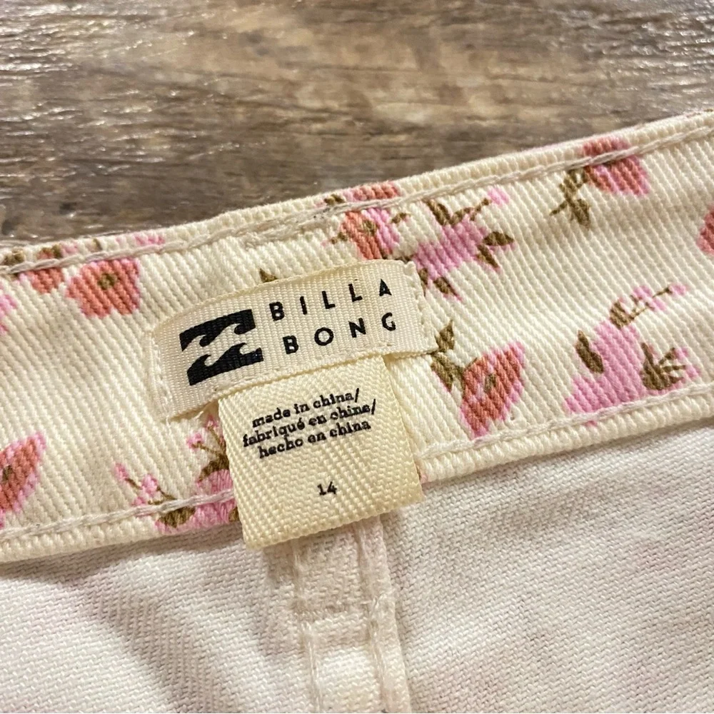 Billabong Girls’ Floral Denim Cream Mini Skirt